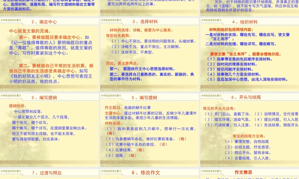 2025六年级小升初语文综合复习 课件之作文复习
