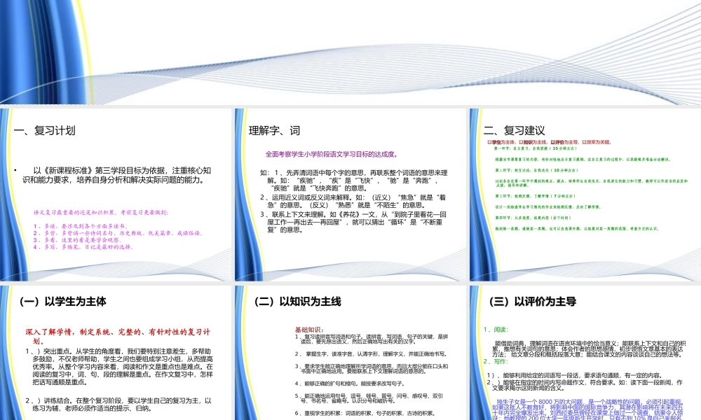 2025六年级小升初语文总复习 课件
