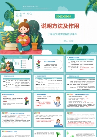 人教部编版小学六年级小升初语文专题复习-【阅读】说明文阅读之说明方法及作用-课件