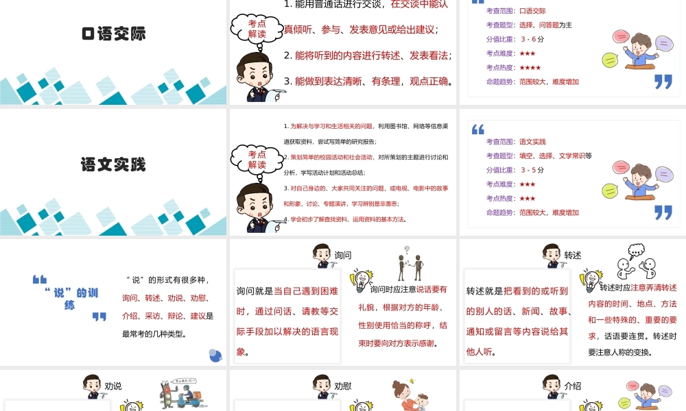 人教部编版小学六年级小升初语文专题复习-版六年级小升初语文专项复习-专题10 口语交