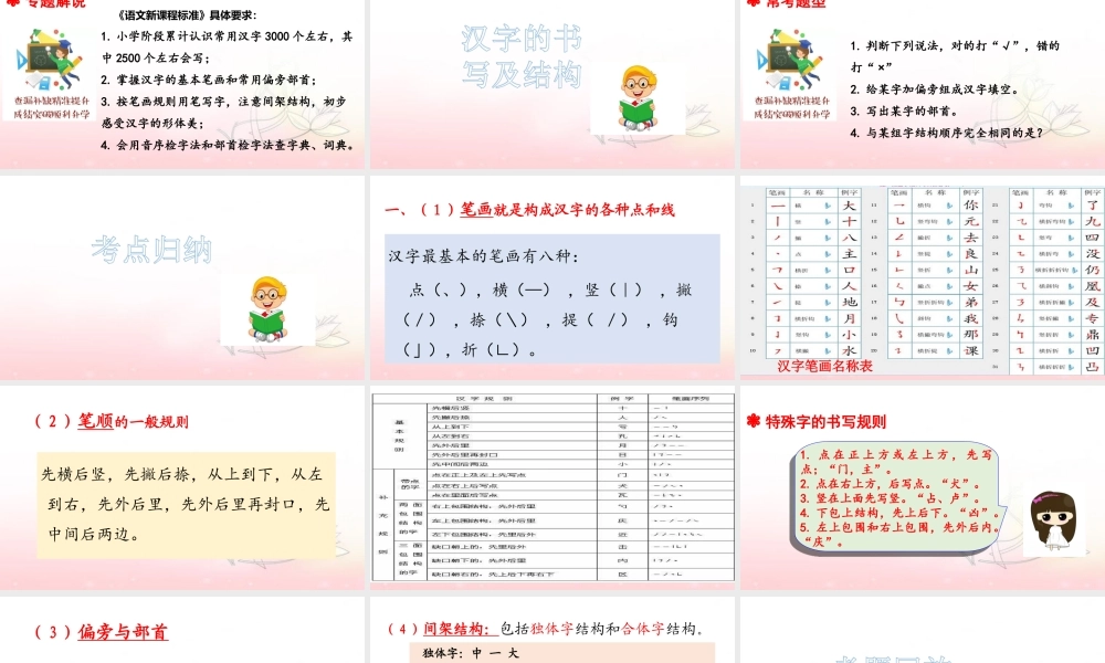 人教统编版六年级小升初语文总复习 专题二·汉字 课件