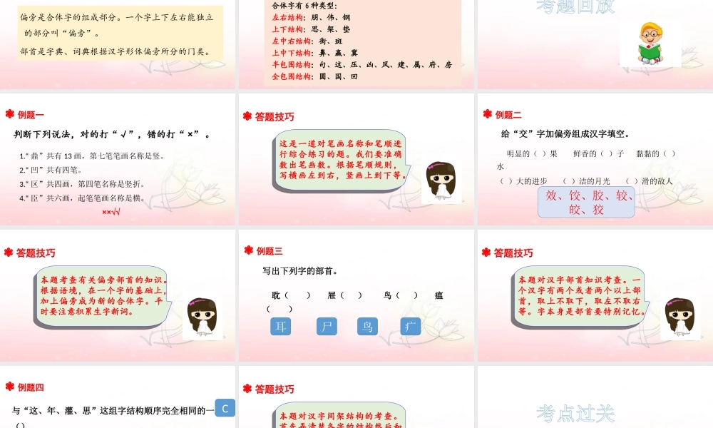 人教统编版六年级小升初语文总复习 专题二·汉字 课件