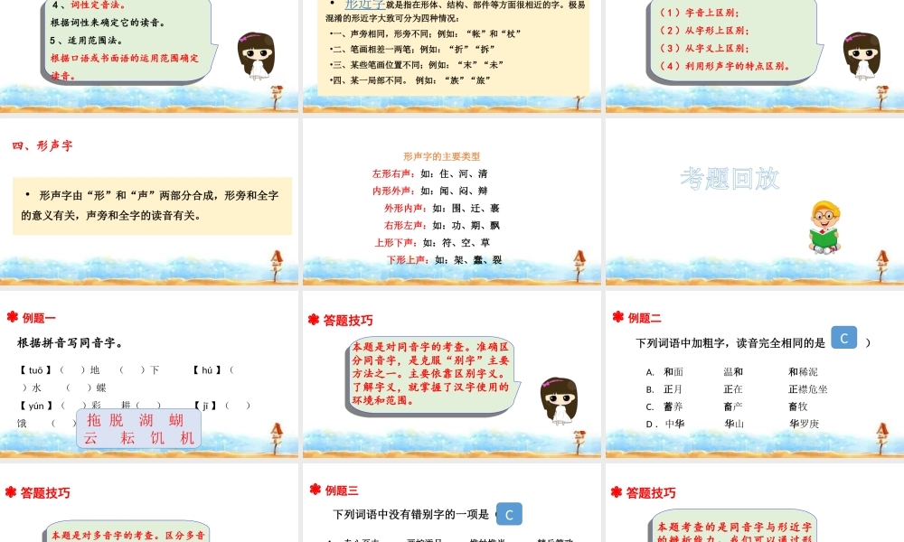 人教统编版六年级小升初语文总复习 专题二·汉字的辨析 课件