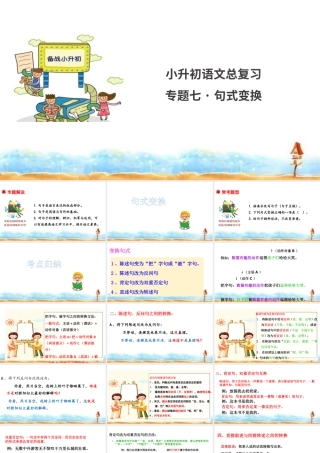 人教统编版六年级小升初语文总复习 专题七·句式变换 课件