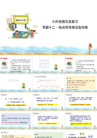 人教统编版六年级小升初语文总复习 专题十二·标点符号 课件