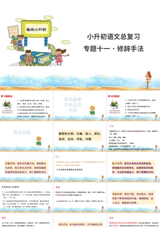 人教统编版六年级小升初语文总复习 专题十一·修辞手法 课件