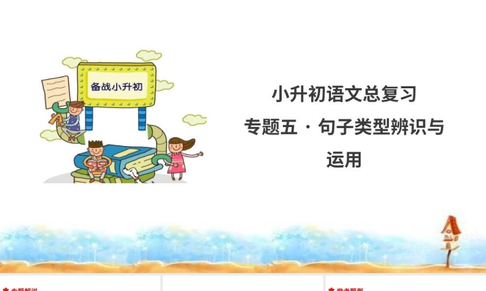 人教统编版六年级小升初语文总复习 专题五·句子类型辨识与运用  课件