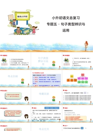 人教统编版六年级小升初语文总复习 专题五·句子类型辨识与运用  课件