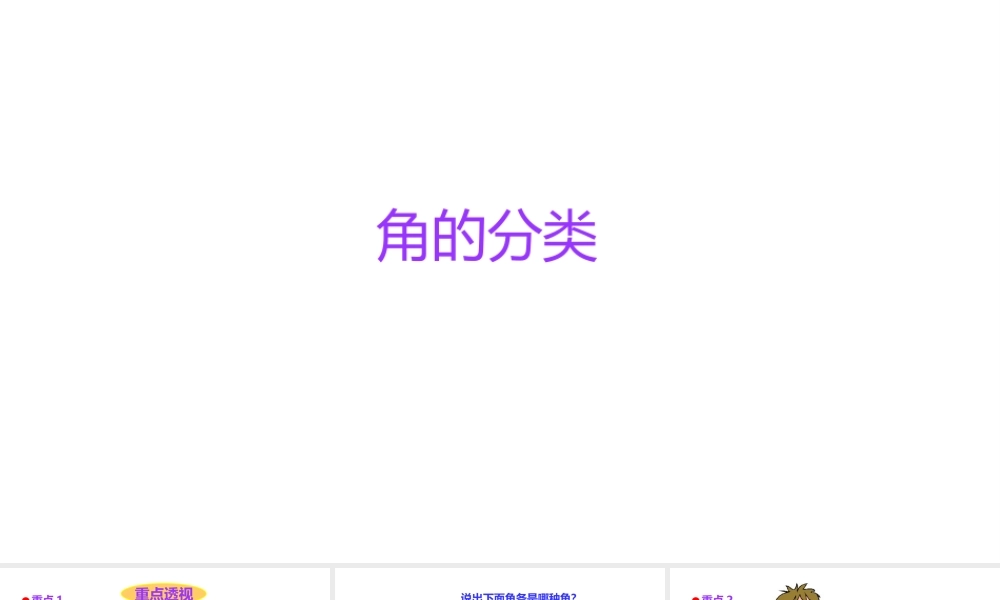 小学六年级小升初数学知识点精讲课件 (角的分类）