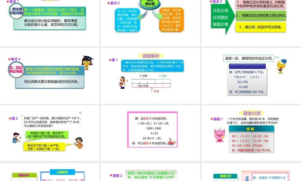小学六年级小升初数学知识点精讲课件-（比和比例实际问题）