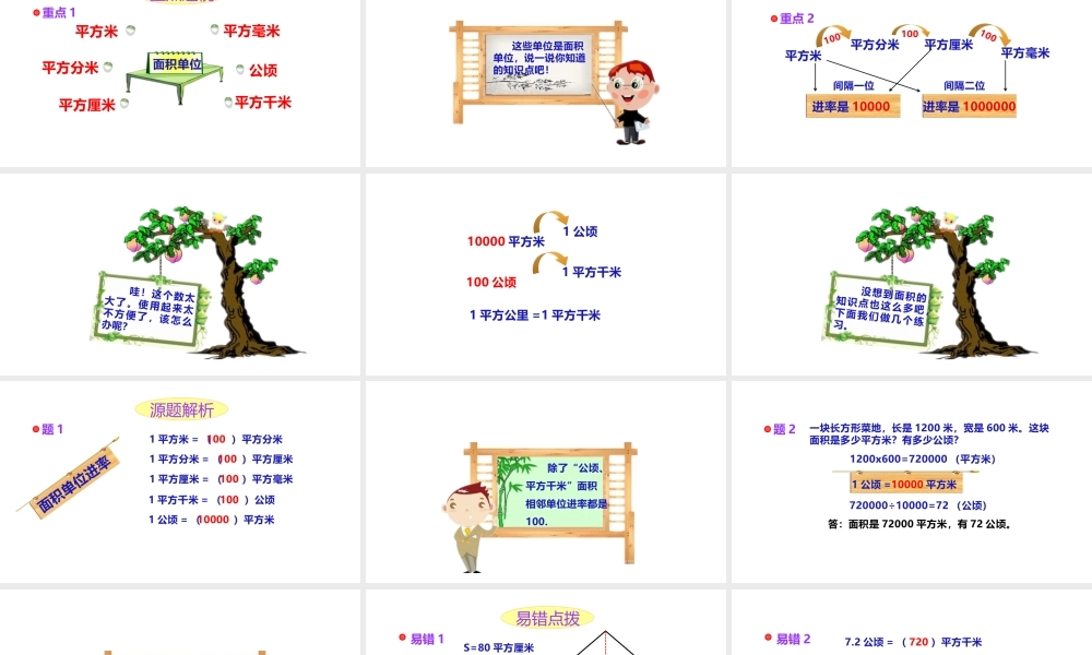 小学六年级小升初数学知识点精讲课件（面积)