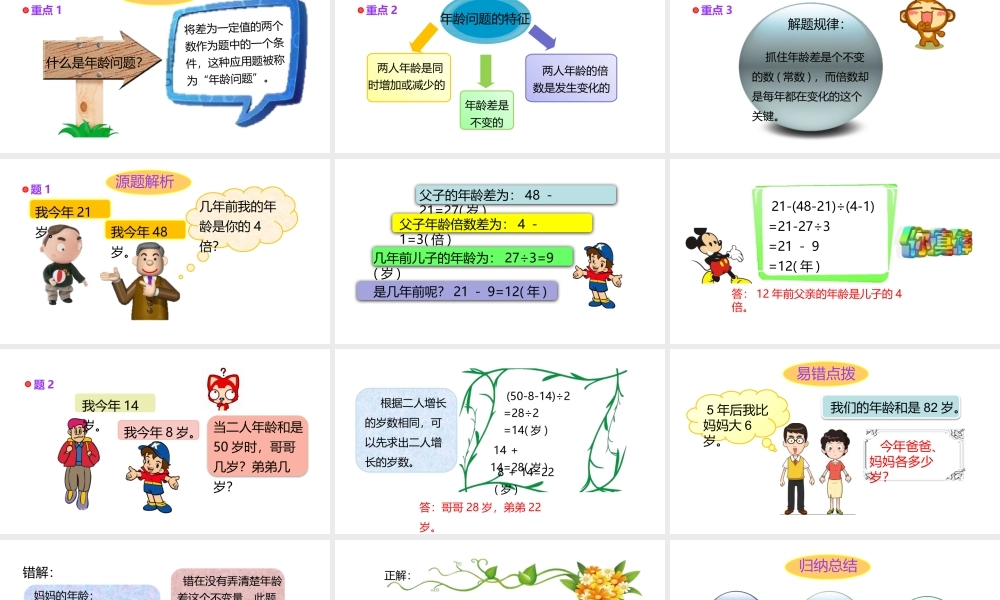 小学六年级小升初数学知识点精讲课件（年龄问题）