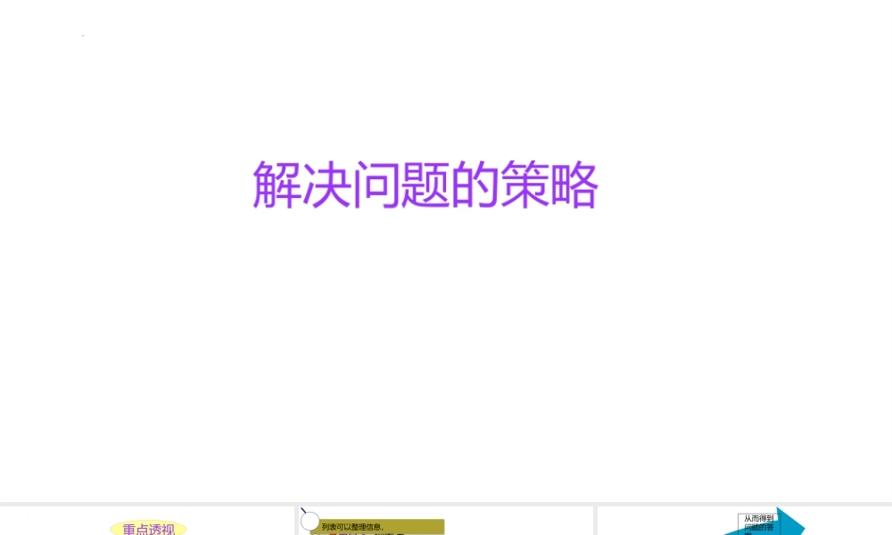 小学六年级一轮复习知识点精讲课件+解决问题的策略