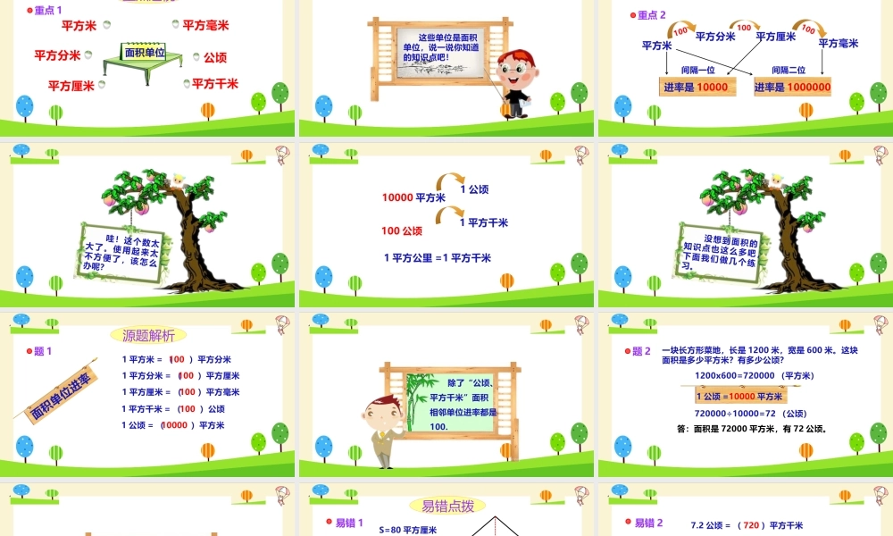 小学六年级一轮复习知识点精讲课件+面积