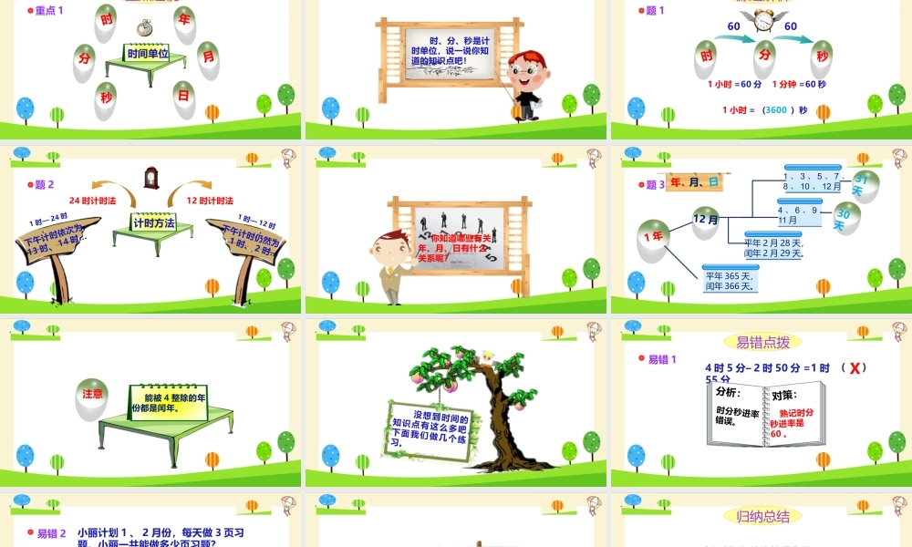 小学六年级一轮复习知识点精讲课件+时间