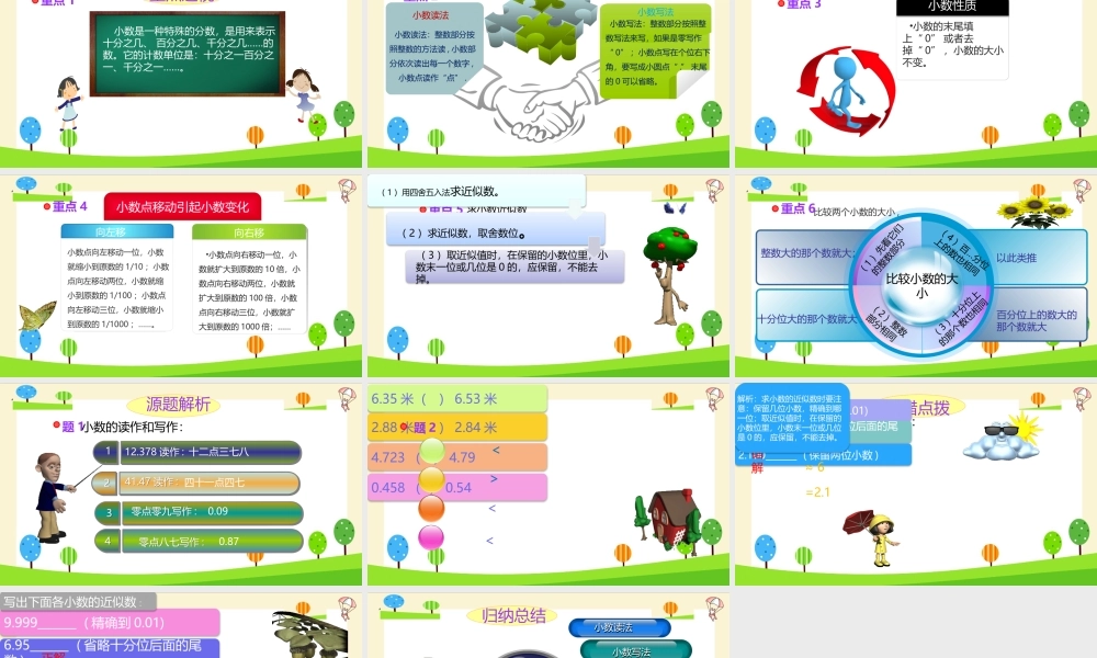 小学六年级一轮复习知识点精讲课件+小数的认识