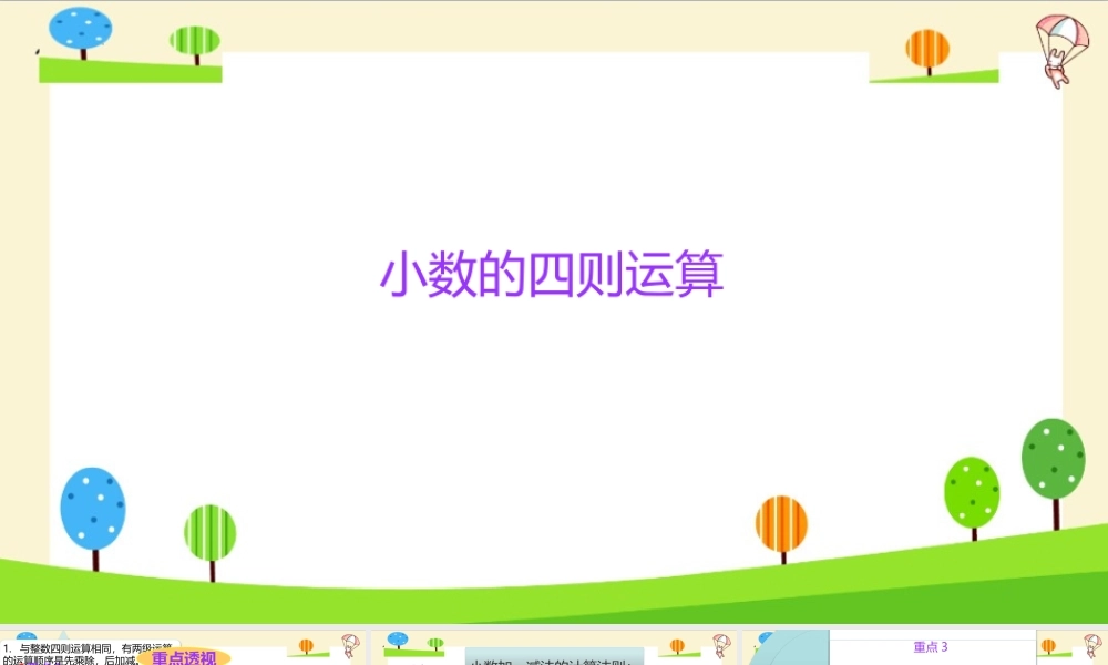 小学六年级一轮复习知识点精讲课件+小数的四则运算