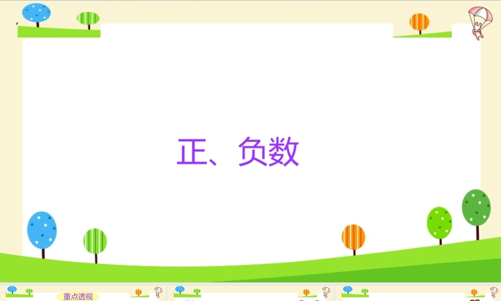 小学六年级一轮复习知识点精讲课件+正、负数