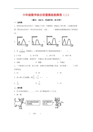 2025六年级小升初数学综合质量摸底检测卷（二）（详细解析）