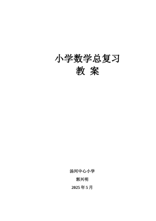 2025届小学数学总复习教案全集（30页）