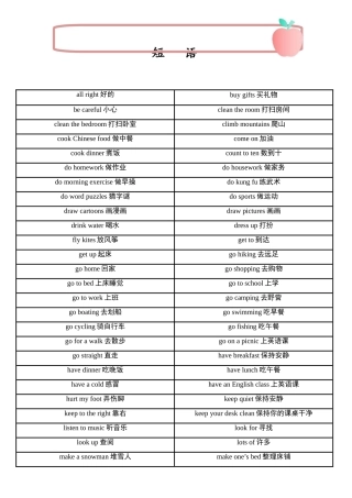 （2025-2026学年）小学英语小升初语法知识梳理总结与练习-考点11——短语