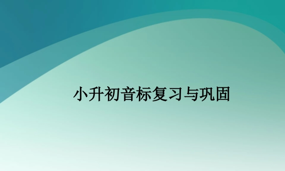 2025届小学六年级小升初音标复习与巩固课件