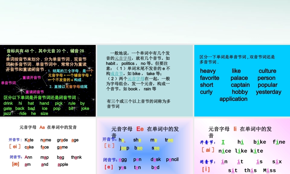 2025届小学六年级小升初音标复习与巩固课件