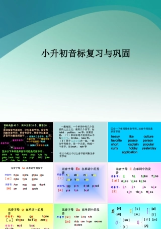 2025届小学六年级小升初音标复习与巩固课件