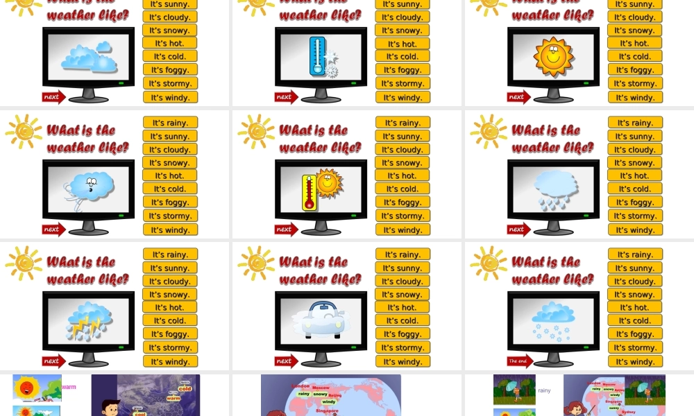 2025届小学六年级小升初英语话题写作专项复习课件——季节与天气