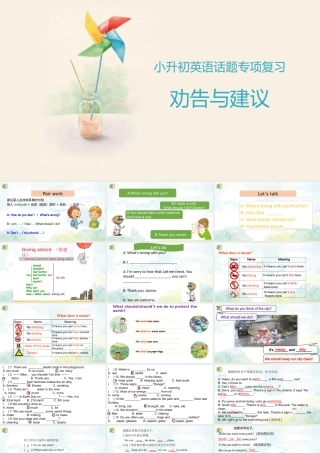 2025届小学六年级小升初英语话题写作专项复习课件——劝告与建议