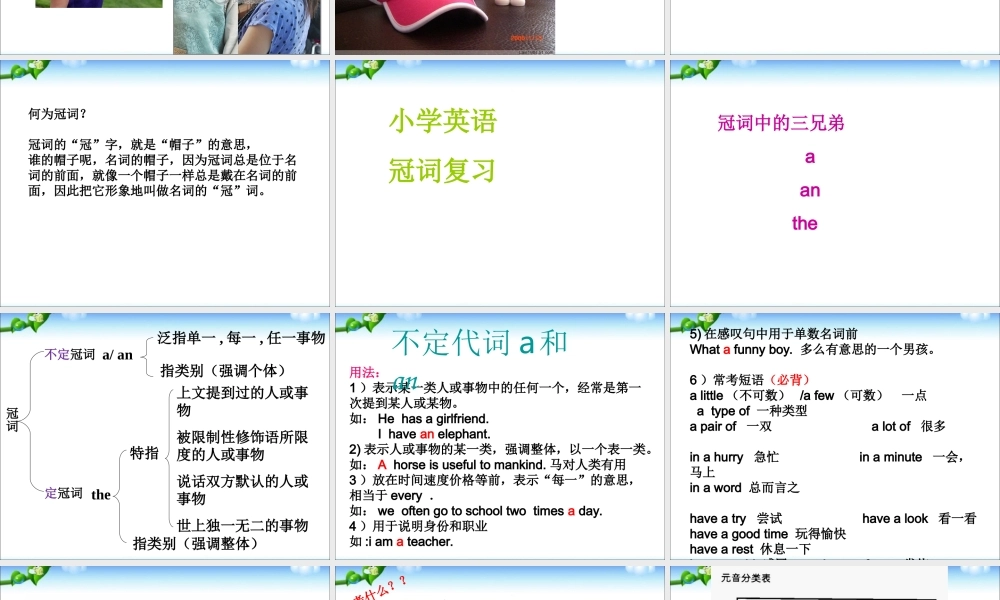 2025届小学六年级小升初英语语法专题复习课件——冠词