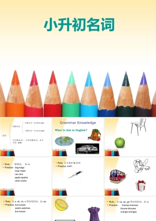 2025届小学六年级小升初英语语法专题复习课件——名词