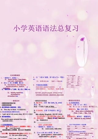 2025届小学六年级小升初英语语法总复习课件