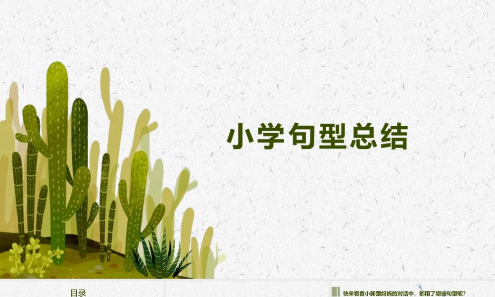2025届小学六年级小升初英语语法总复习课件-句型 