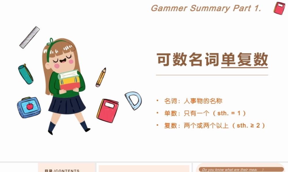 2025届小学六年级小升初英语语法总复习课件-可数名词单复数