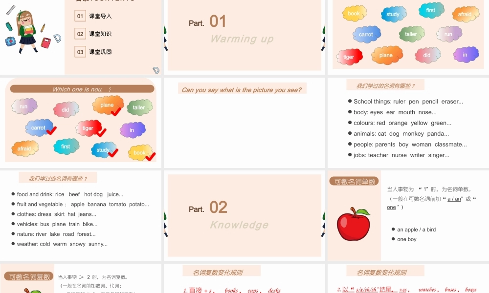 2025届小学六年级小升初英语语法总复习课件-可数名词单复数