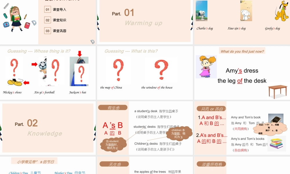 2025届小学六年级小升初英语语法总复习课件-名词所有格 