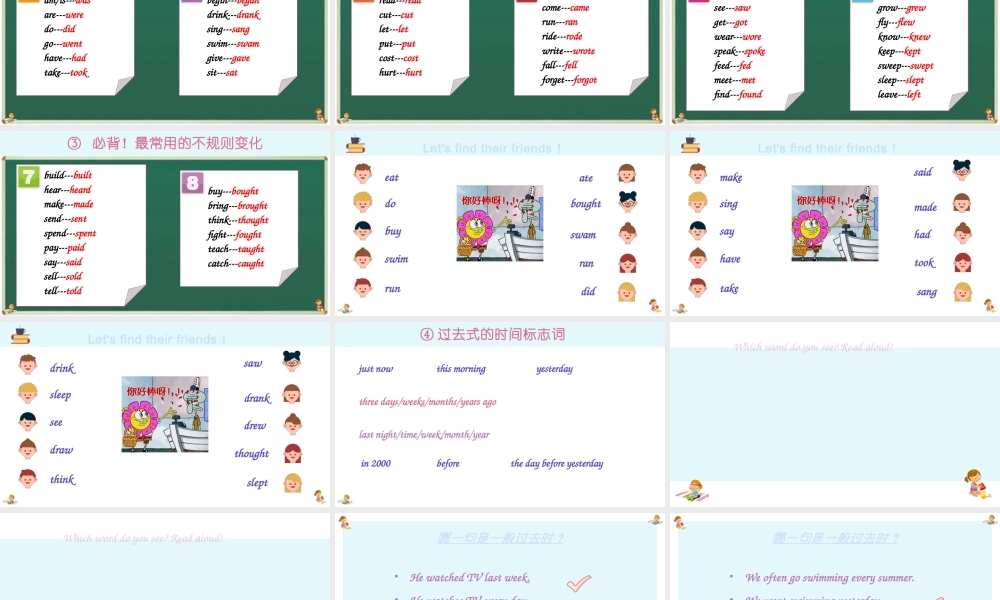 2025届小学六年级小升初英语语法总复习课件-一般过去时 