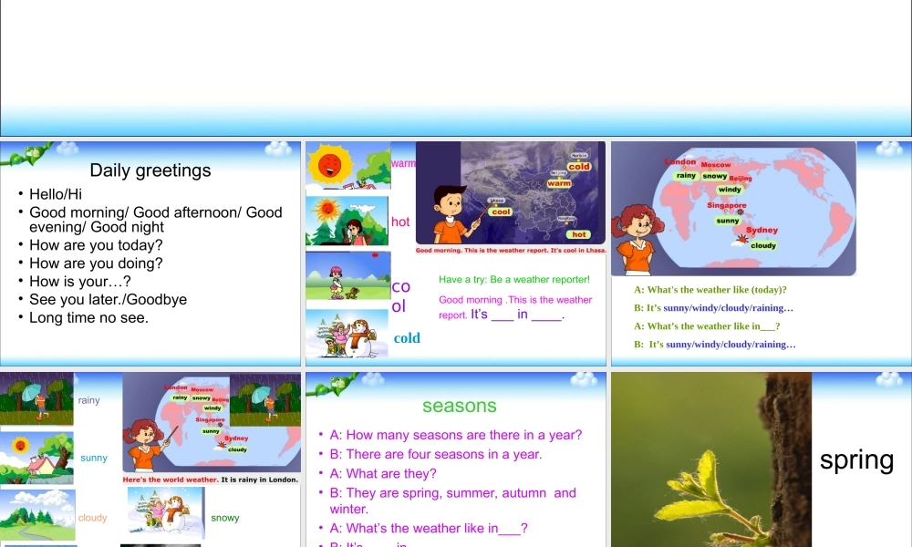 2025届小学六年级小升初英语专题复习课件——交际用语_谈论天气