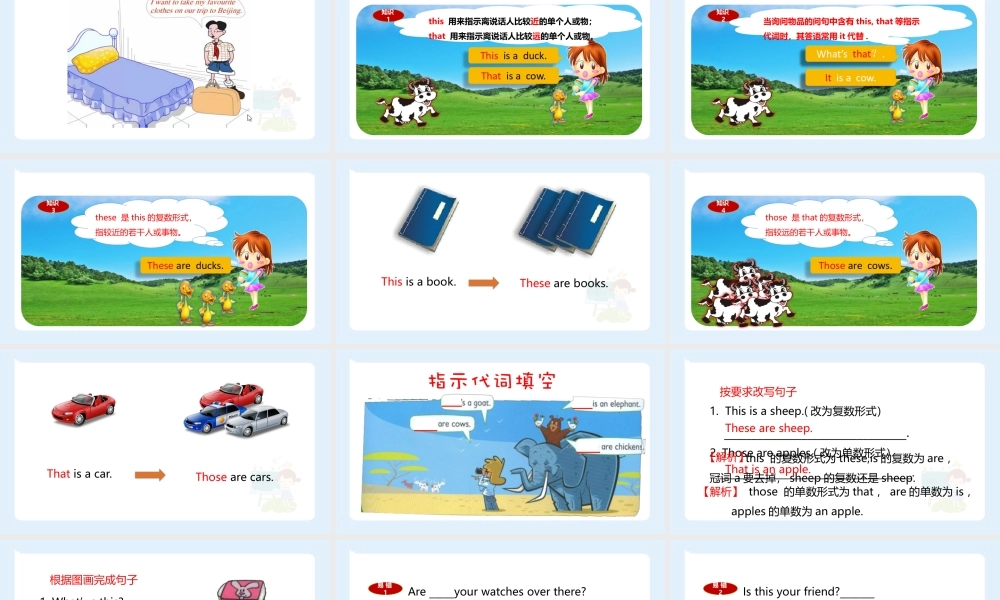 小学六年级小升初英语语法知识点精讲系列课件——   指示代词this，that,these,those和代词it的用法