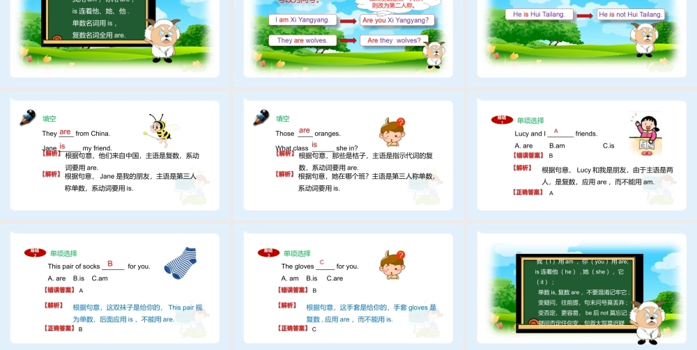 小学六年级小升初英语语法知识点精讲系列课件—— （一般现在时的be动词am，are，is的用法）