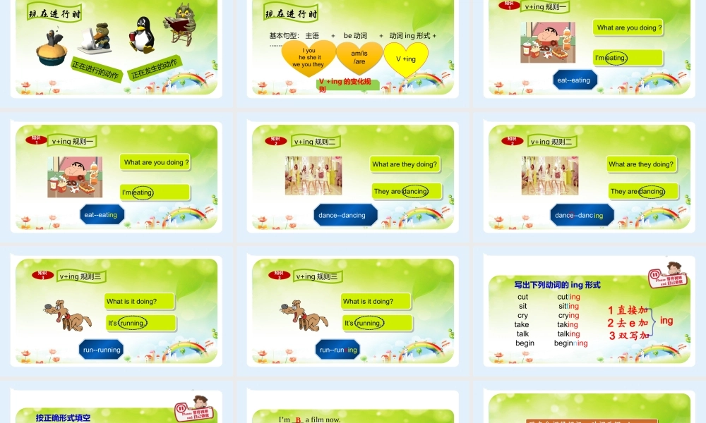 小学六年级小升初英语语法知识点精讲系列课件—— 动词现在分词的变化规则