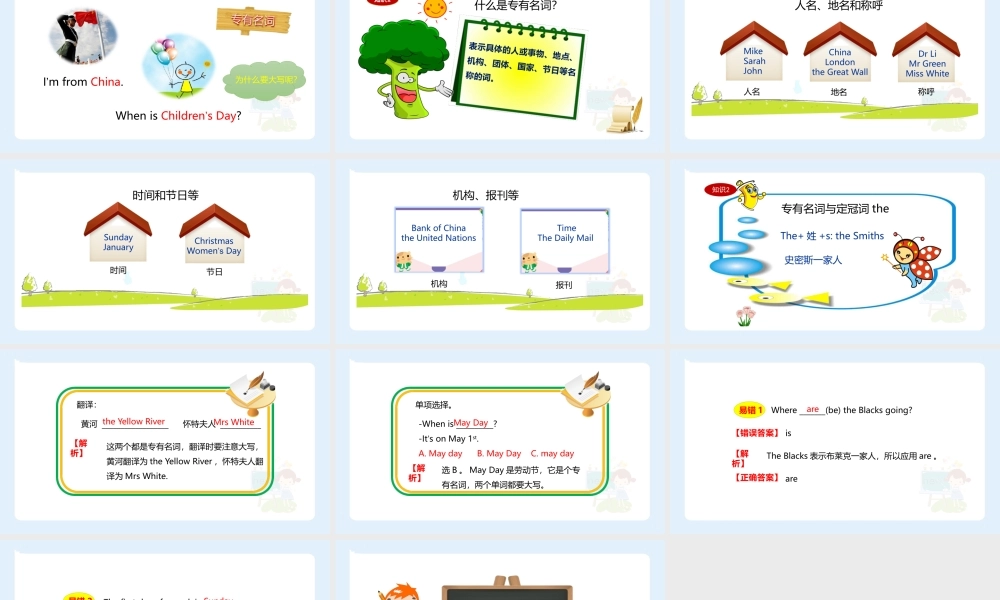 小学六年级小升初英语语法知识点精讲系列课件—— 什么是专有名词