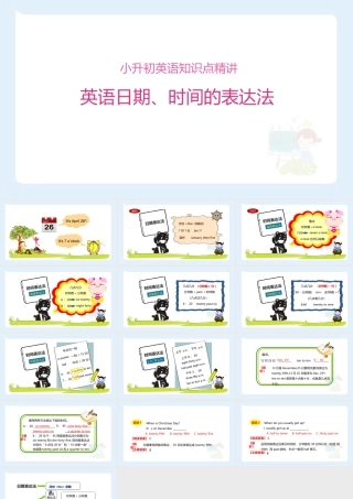 小学六年级小升初英语语法知识点精讲系列课件—— 英语日期、时间的表达法