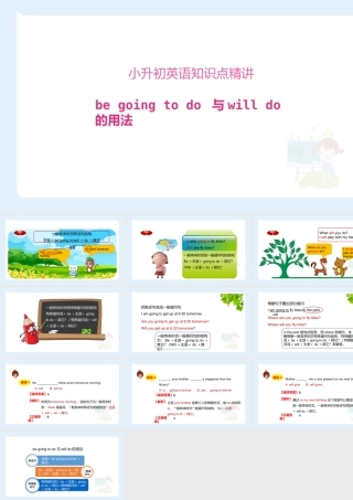 小学六年级小升初英语语法知识点精讲系列课件——(be going to do 与will do的用法)