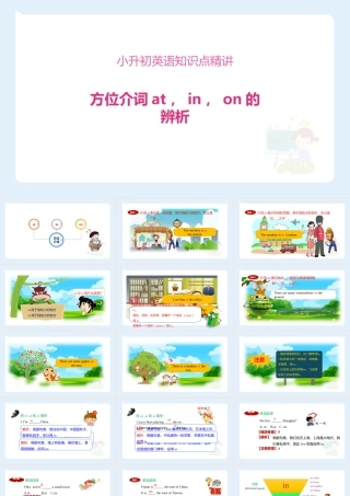 小学六年级小升初英语语法知识点精讲系列课件——(方位介词at，in，on的辨析