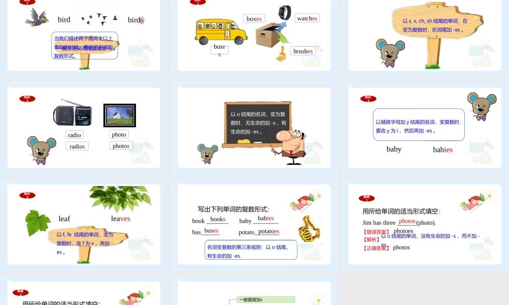 小学六年级小升初英语语法知识点精讲系列课件——（可数名词复数的变化规则）