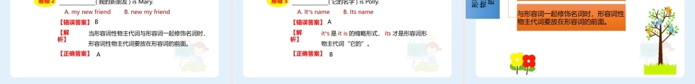 小学六年级小升初英语语法知识点精讲系列课件——(形容词性物主代词的用法)
