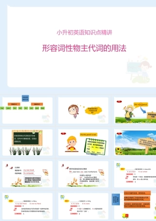 小学六年级小升初英语语法知识点精讲系列课件——(形容词性物主代词的用法)