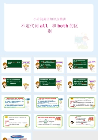 小学六年级小升初英语语法知识点精讲系列课件——不定代词 all 和both 的区别